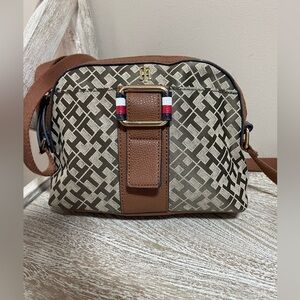 Tommy Hilfiger Brown and Tan Crossbody Bag with adjustable Straps